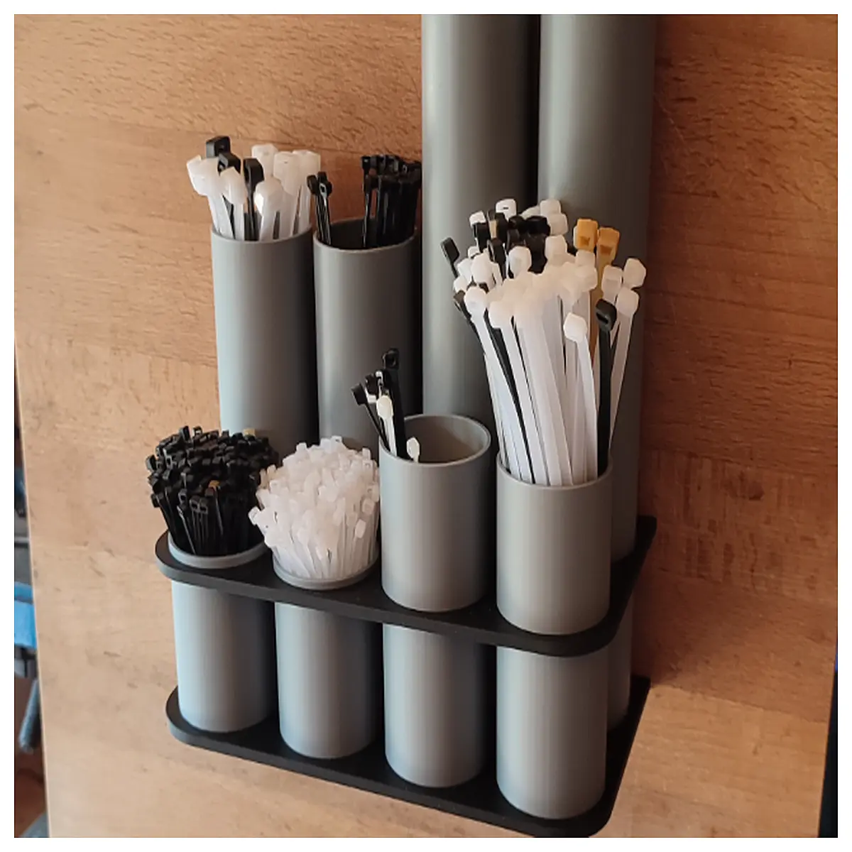 duty cable ties with built in clip holder organizer for wire management and cord sorting
