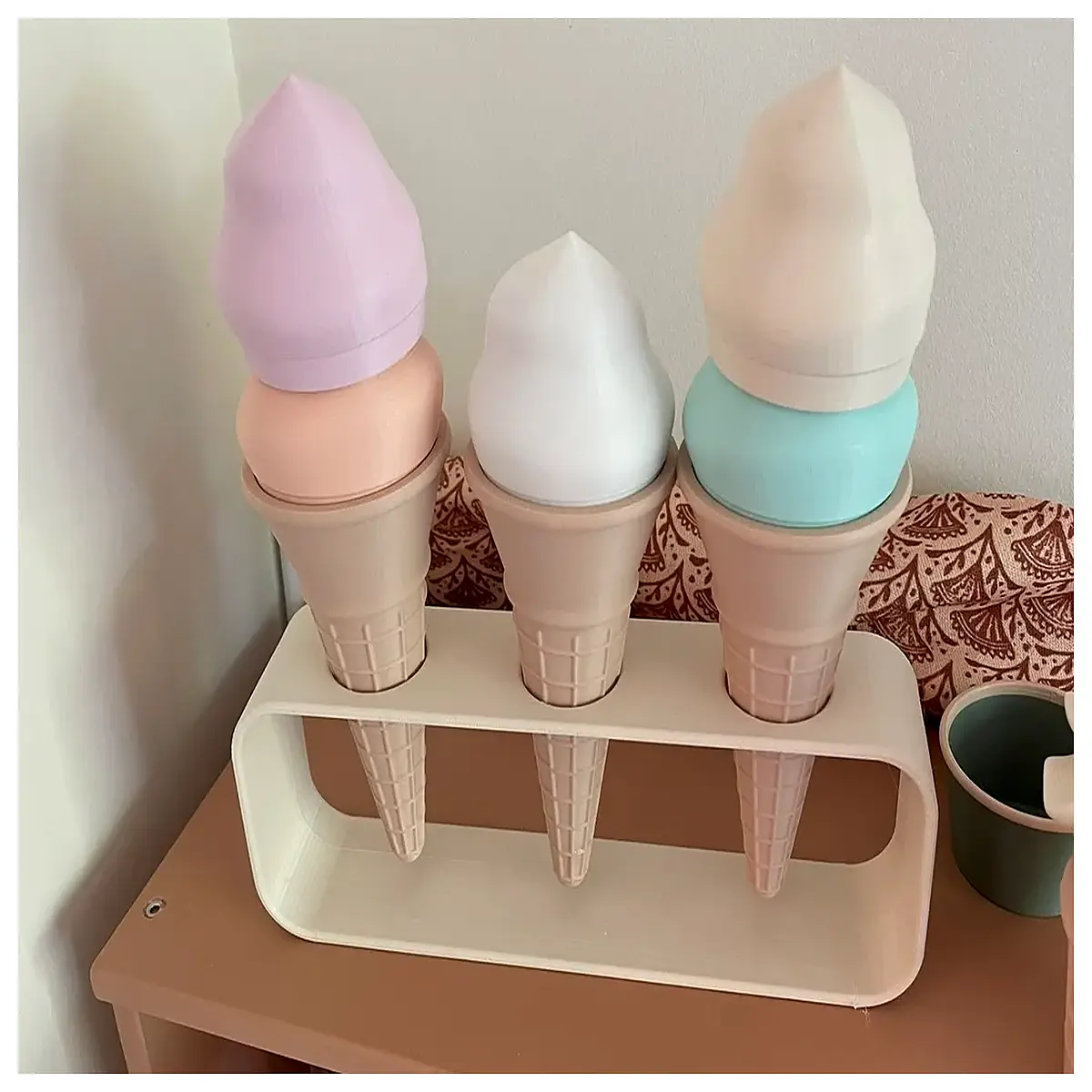 ice cream cone holder for kitchen counter storage organizer waffle sugar cone rack