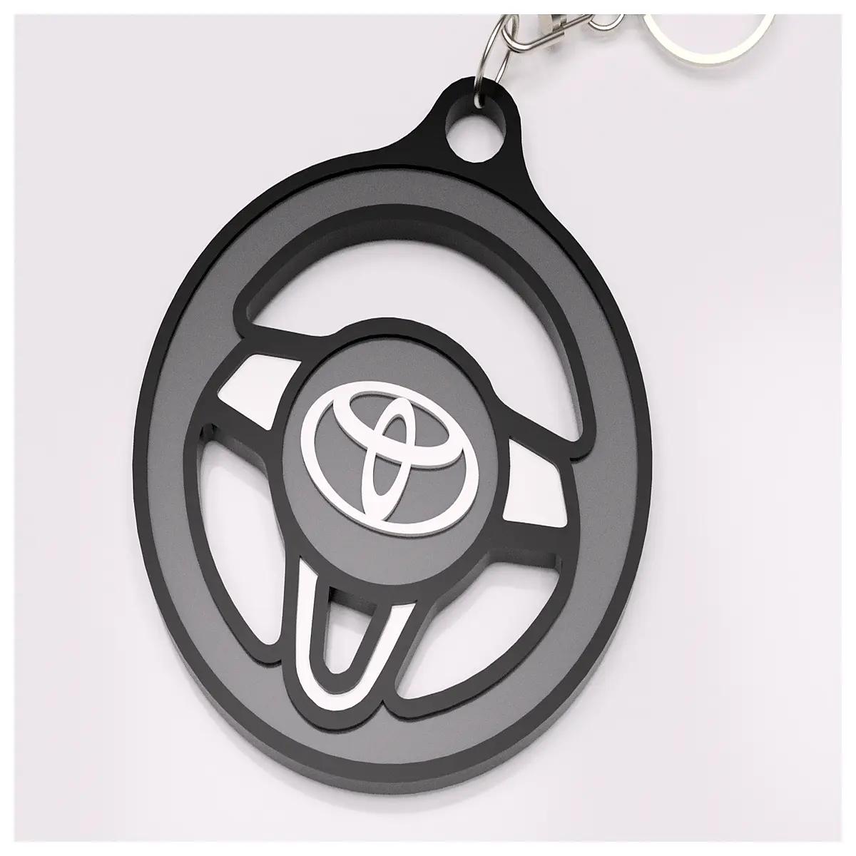 steering wheel keychain car pendant metal key ring accessory for