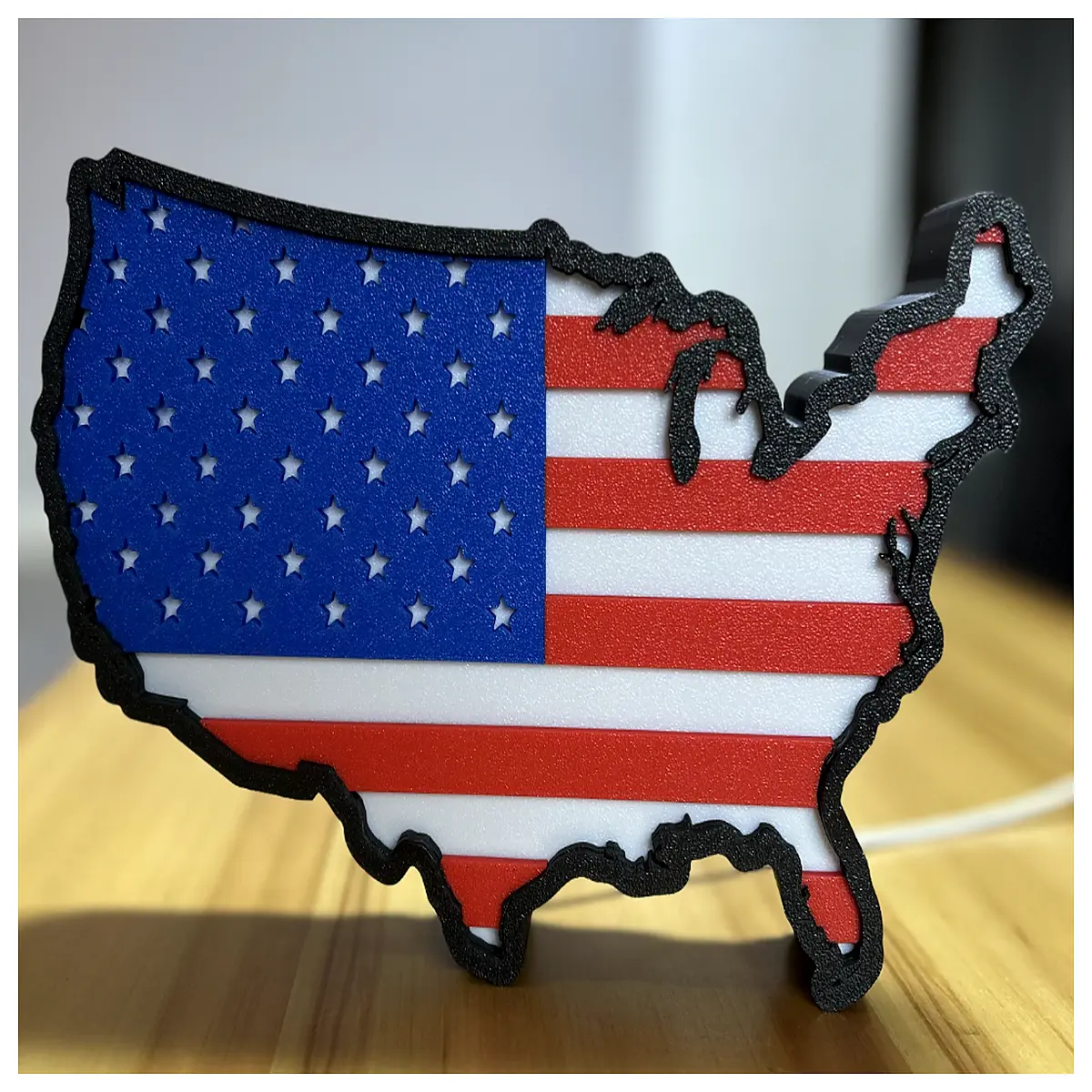 layered usa flag map wall art american state outline decor patriotic home office background vintage distressed geography poster