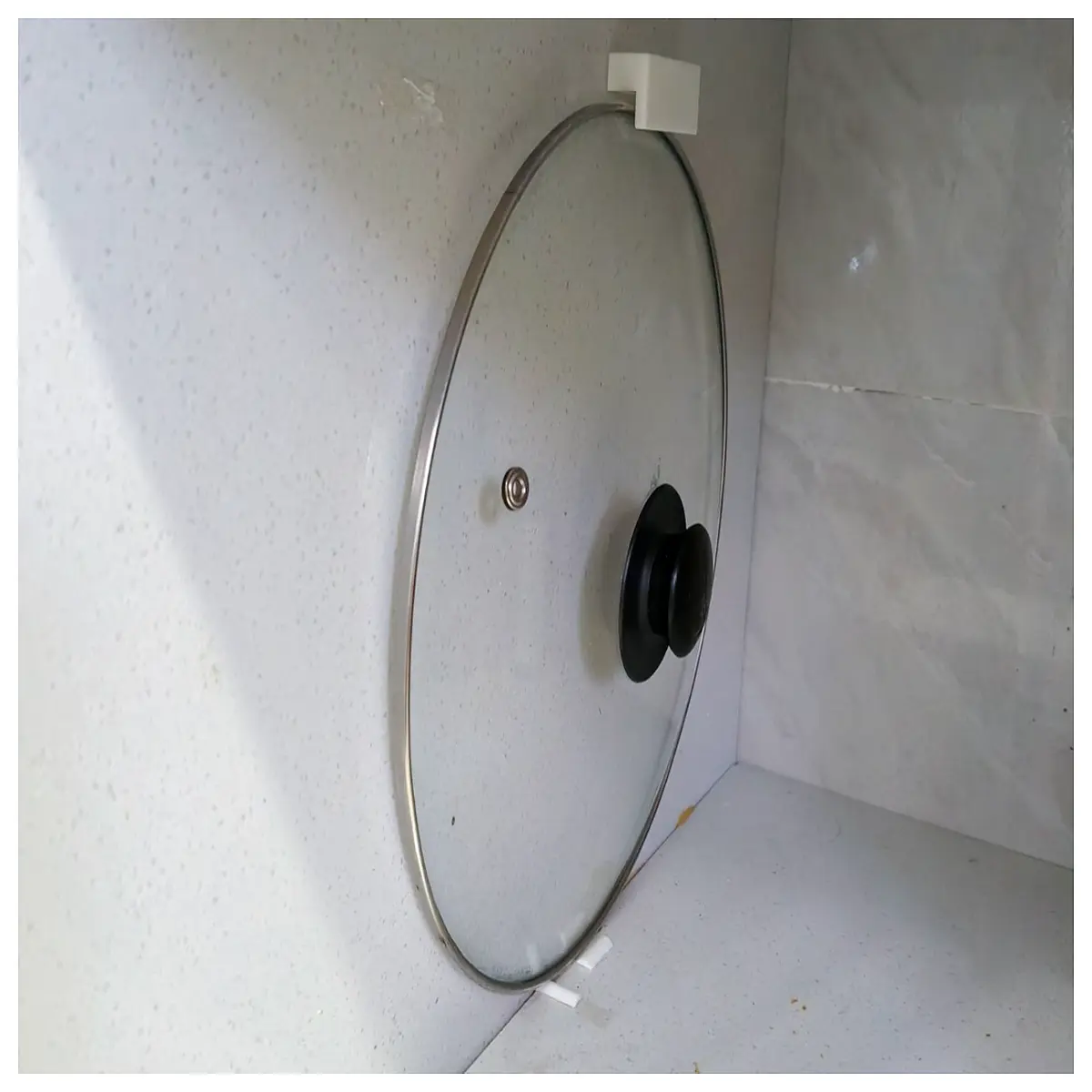 stainless steel pot lid holder organizer rack kitchen countertop storage for frying pan lids