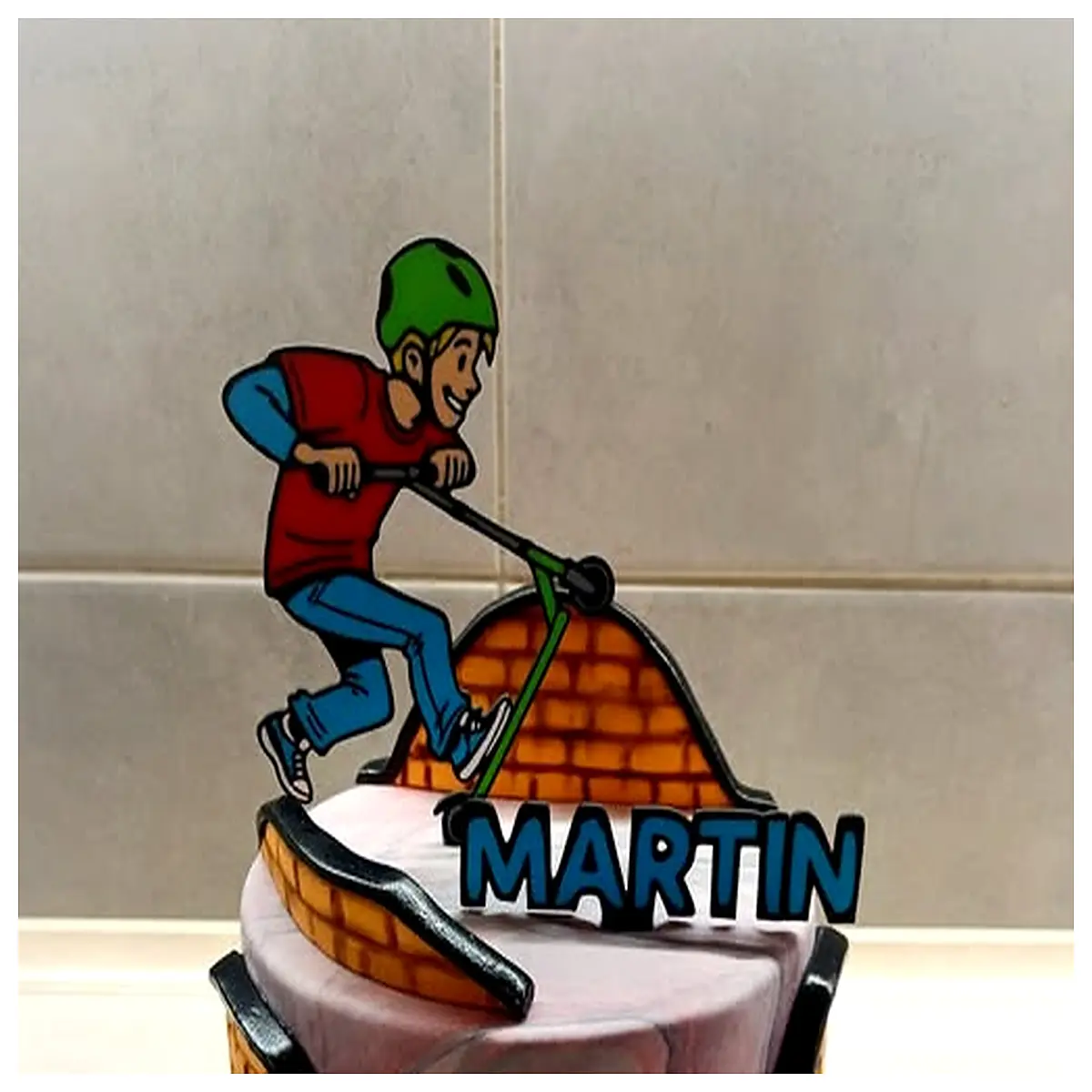 scooter cake topper birthday party decoration kids theme edible sugar craft