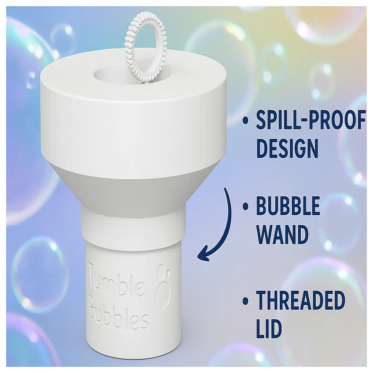 leak proof bubble bottle with flip cap for safe travel and mess play