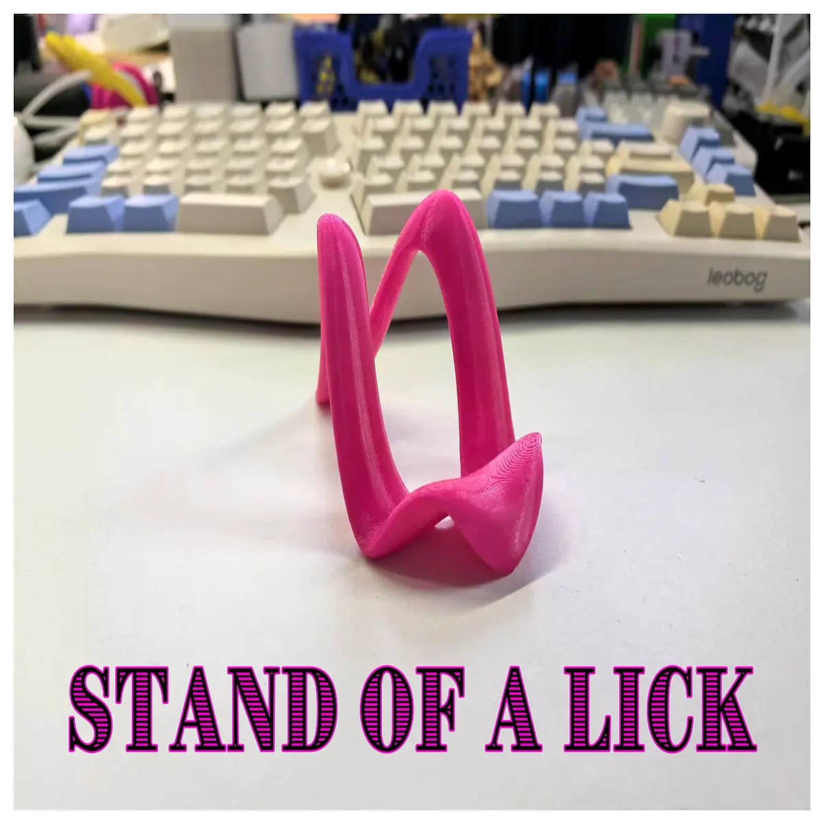 licking phone holder for desk hands video call mount