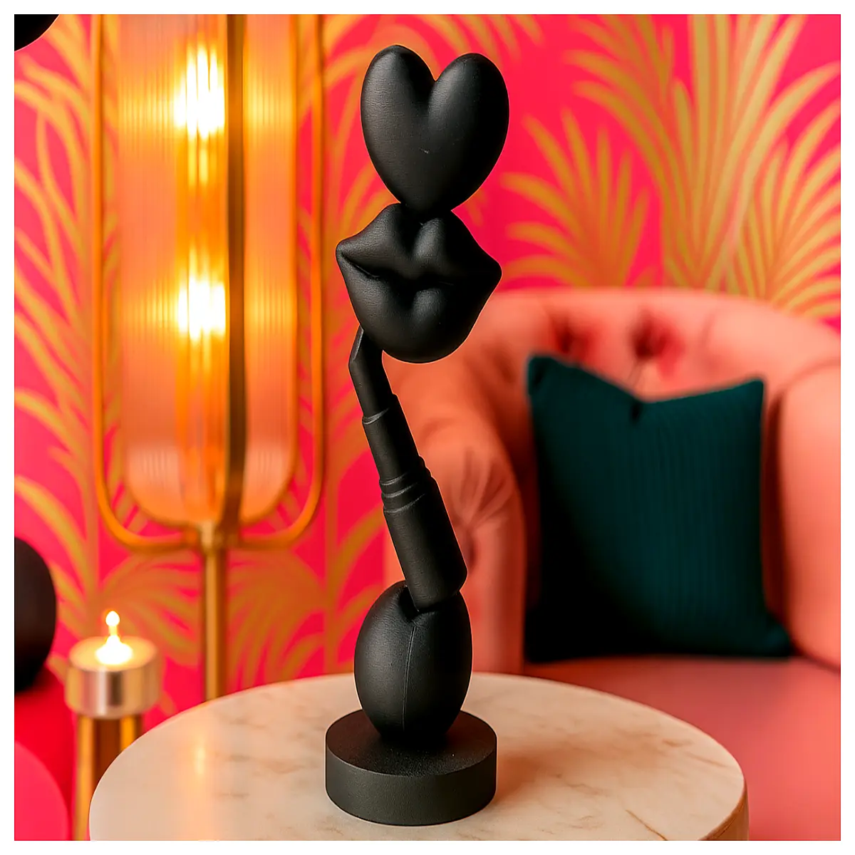 modern abstract love sculpture lip statue resin art home decor romantic her