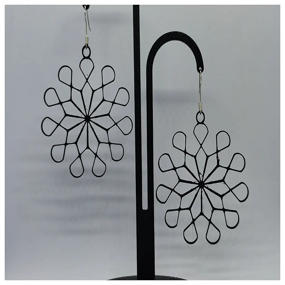 frosty ice flower dangling earrings for women winter snowflake drop jewelry boho chic