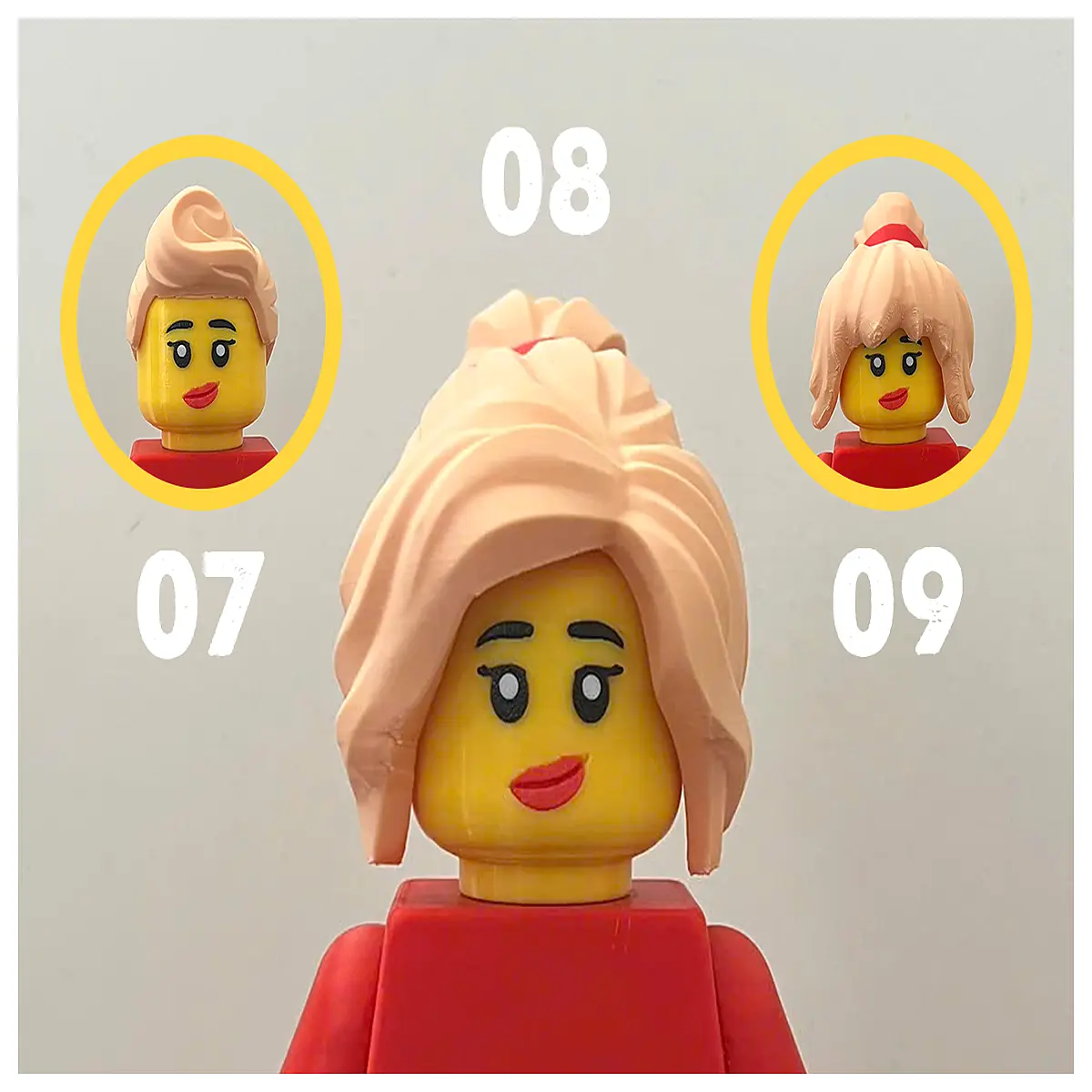 long ponytail hair accessories for basic block figures plastic doll styling parts compatible with standard building bricks