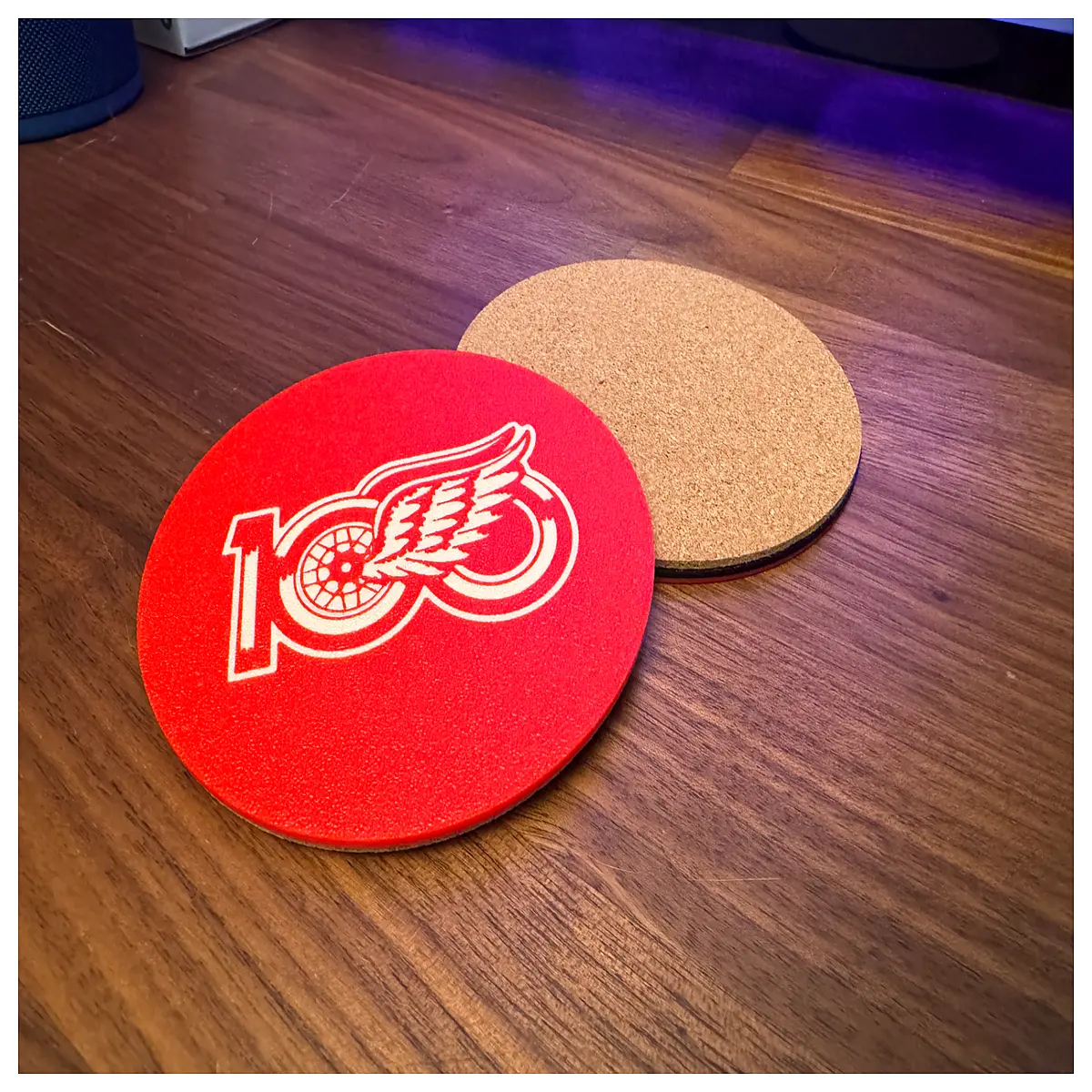 detroit red wings 100th anniversary commemorative coaster set hockey gift durable non slip table protector