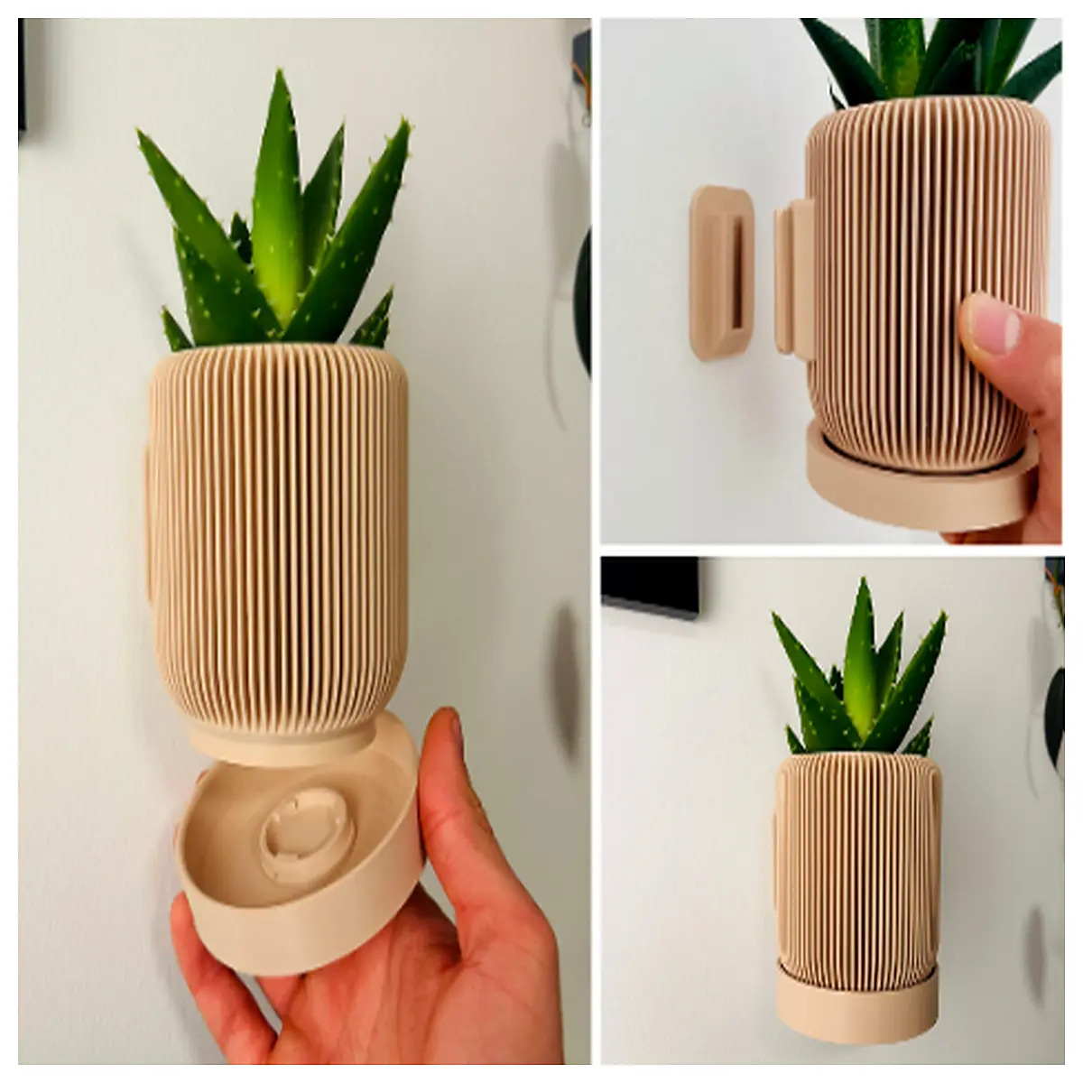 modern wall mounted planters with hidden drip tray for indoor outdoor decor