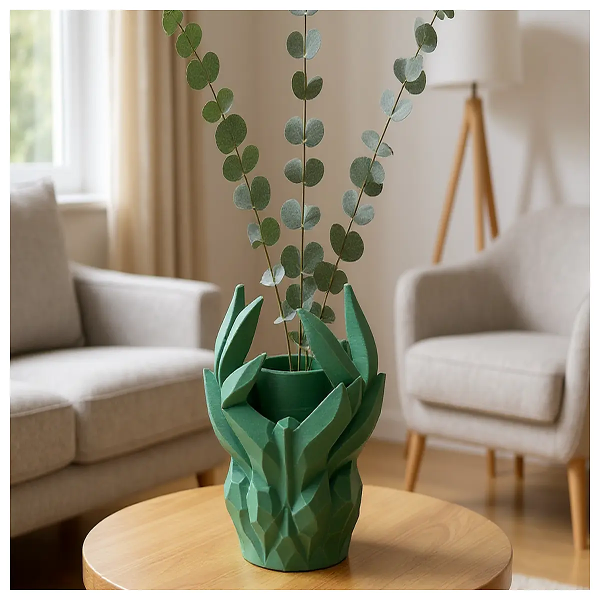 geometric deer planter with antlers modern ceramic animal vase for home decor succulent pot gift