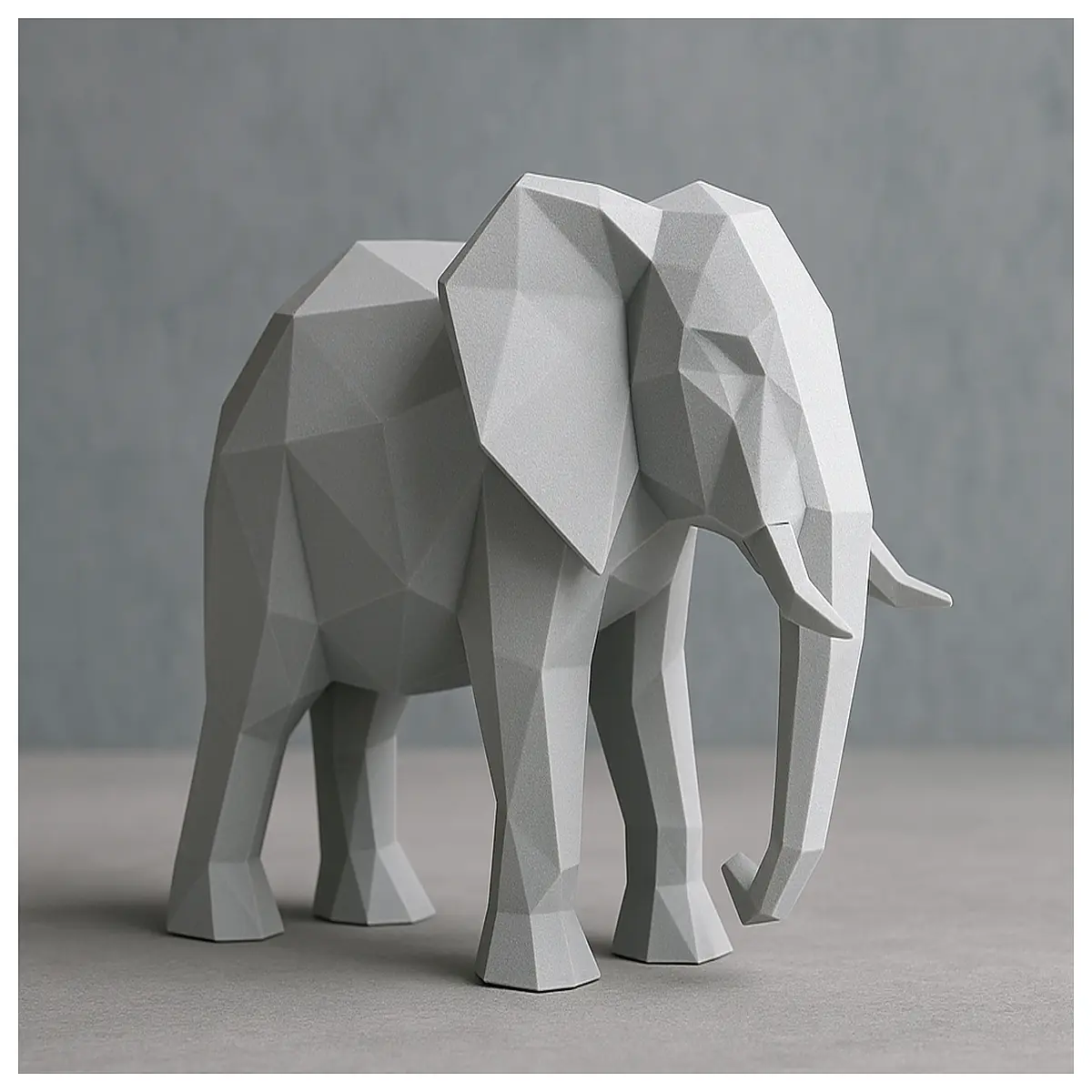 low poly elephant blender game ready printable statue
