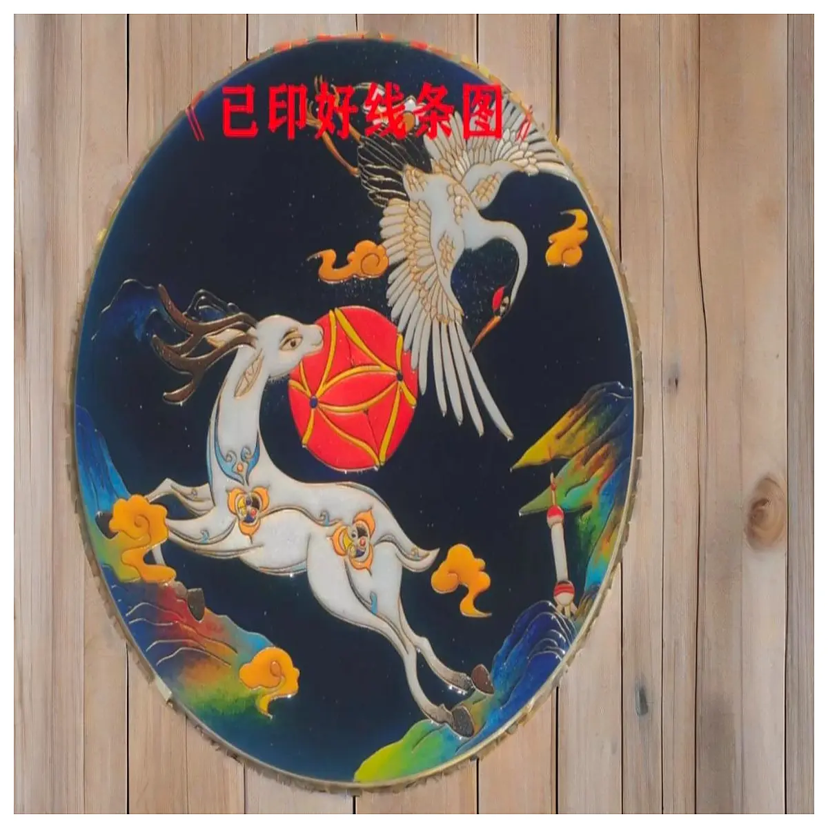 traditional cloisonn enamel crane and deer vase chinese antique style home decor longevity symbol art piece