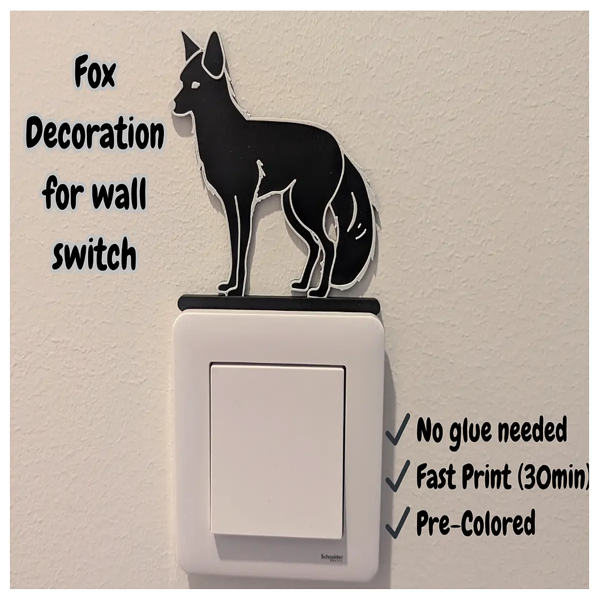 cute fox wall switch plate cover sticker decal for home decor kids room