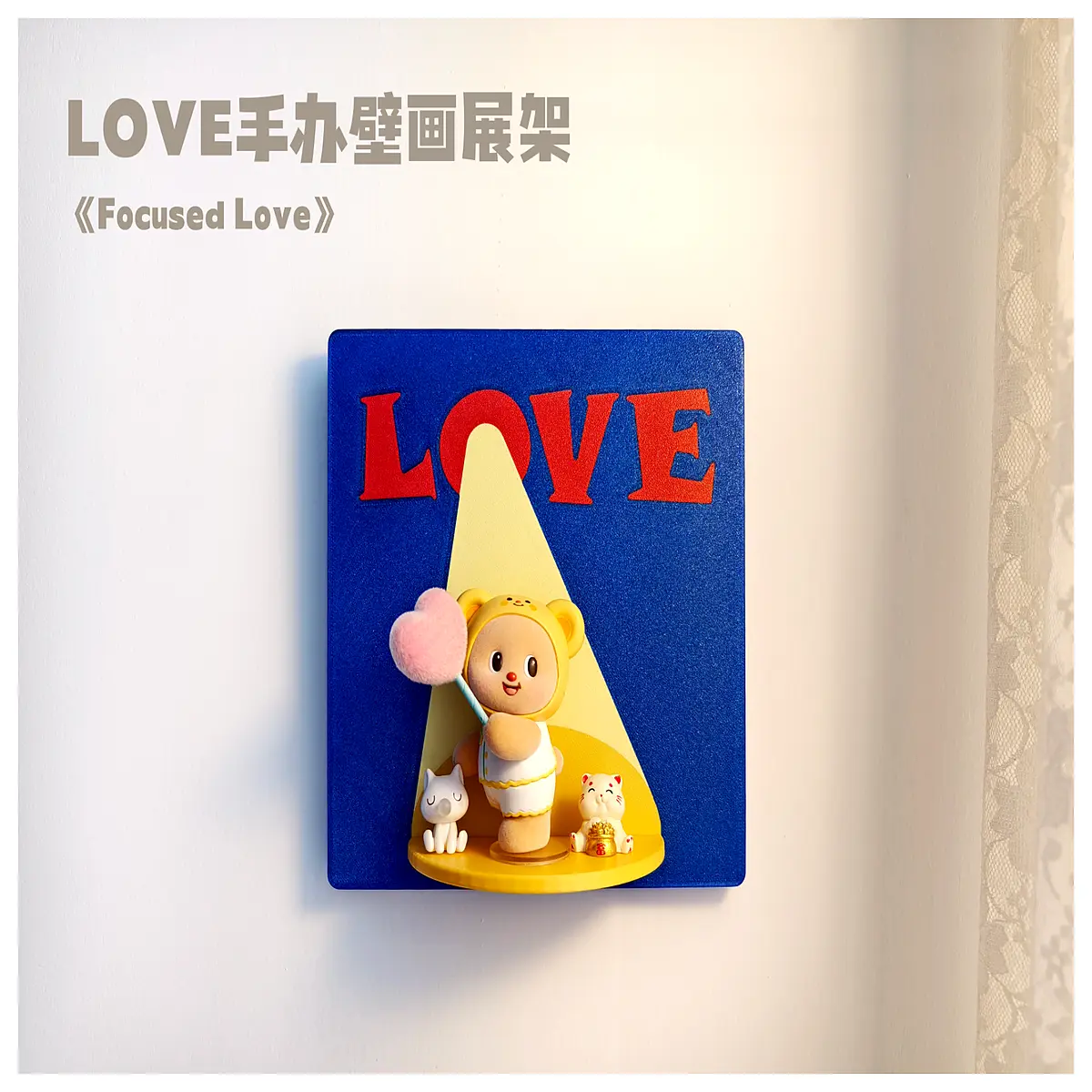 love sculpture wall mount shelf for figurines collectibles art decor