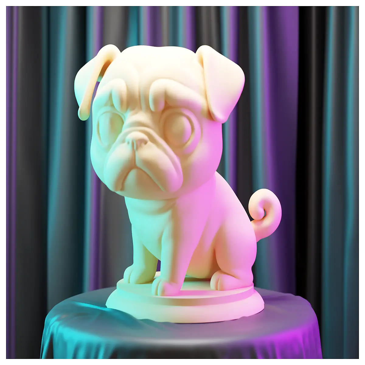 cute pug statue kawaii chibi figurine resin collectible home decor dog lovers