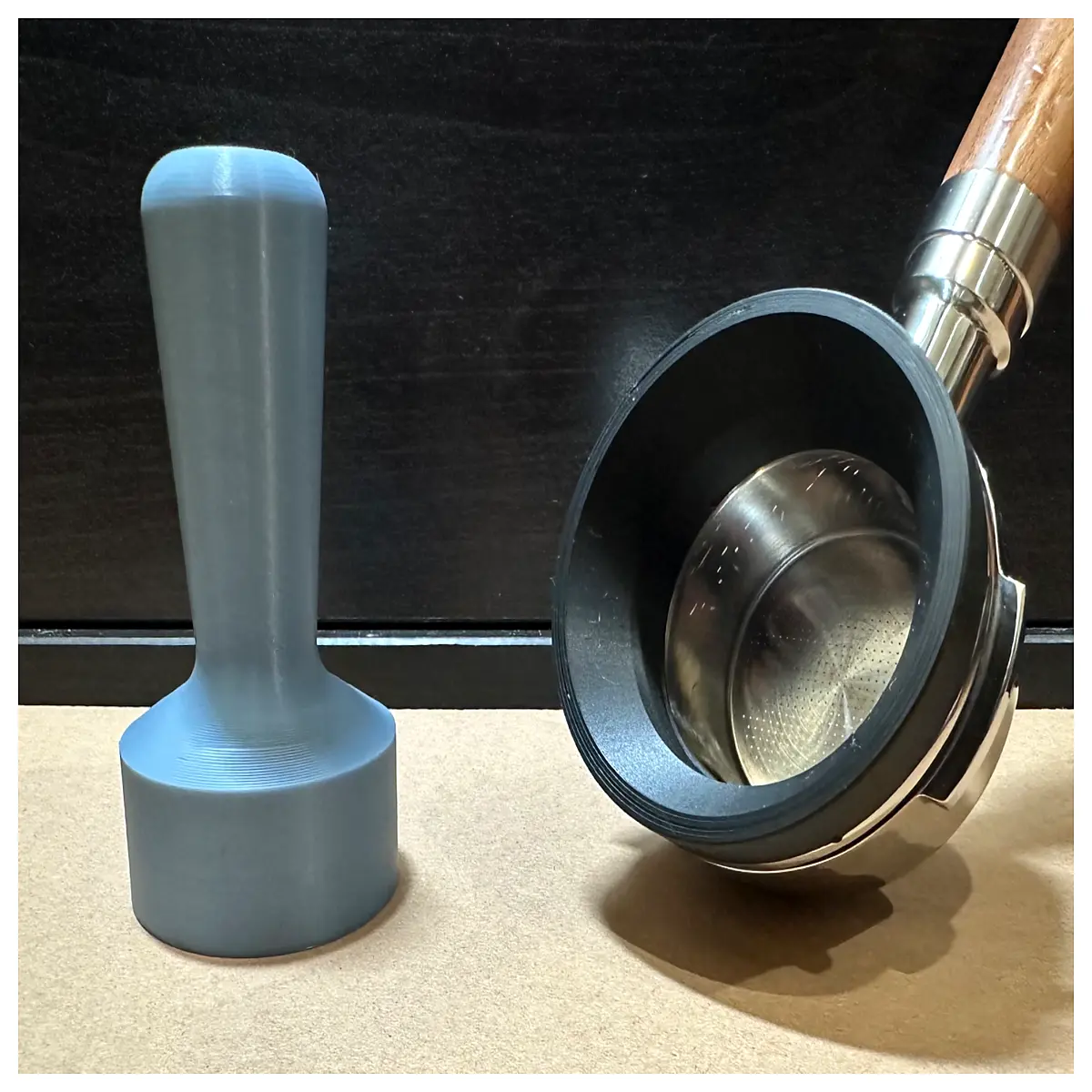 professional 497mm espresso tamper stainless steel flat base coffee bar tool duty