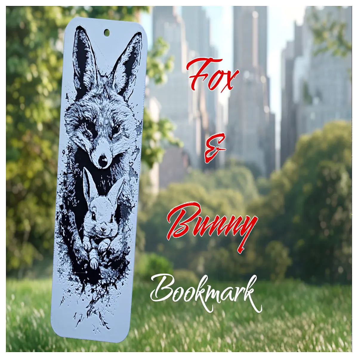 cute fox and rabbit bookmark for readers animal lover gifts wooden or metal reading marker book accessory