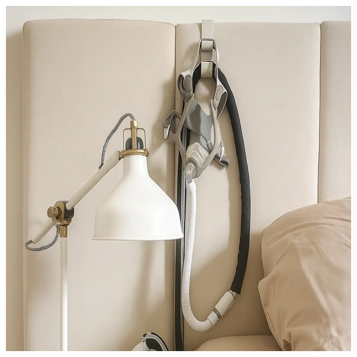 cpap mask holder hook for bedside rail universal nasal pillow full face mask organizer clip 5 sizes adjustable bed frame mount