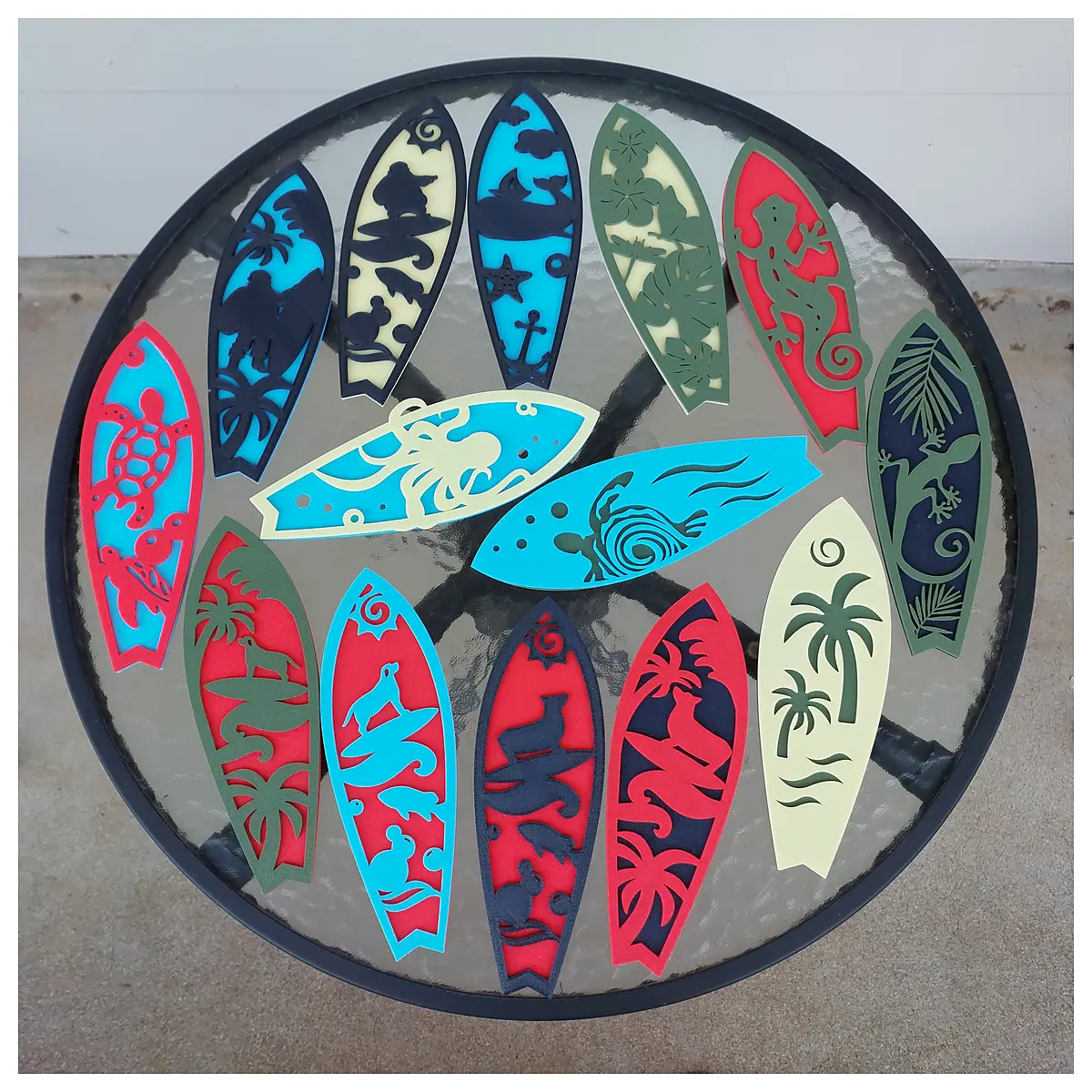 two tier surfboard wall art vintage wooden surfboards decor beach house wall hanging home decor surfer gift ideas