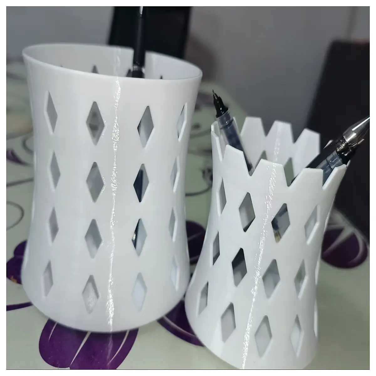 hollow mesh pen holder no support needed desk organizer
