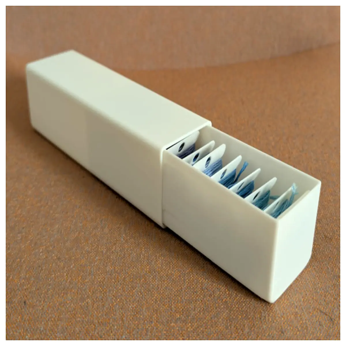 embroidery floss organizer box with dividers for thread storage needlework craft supply container