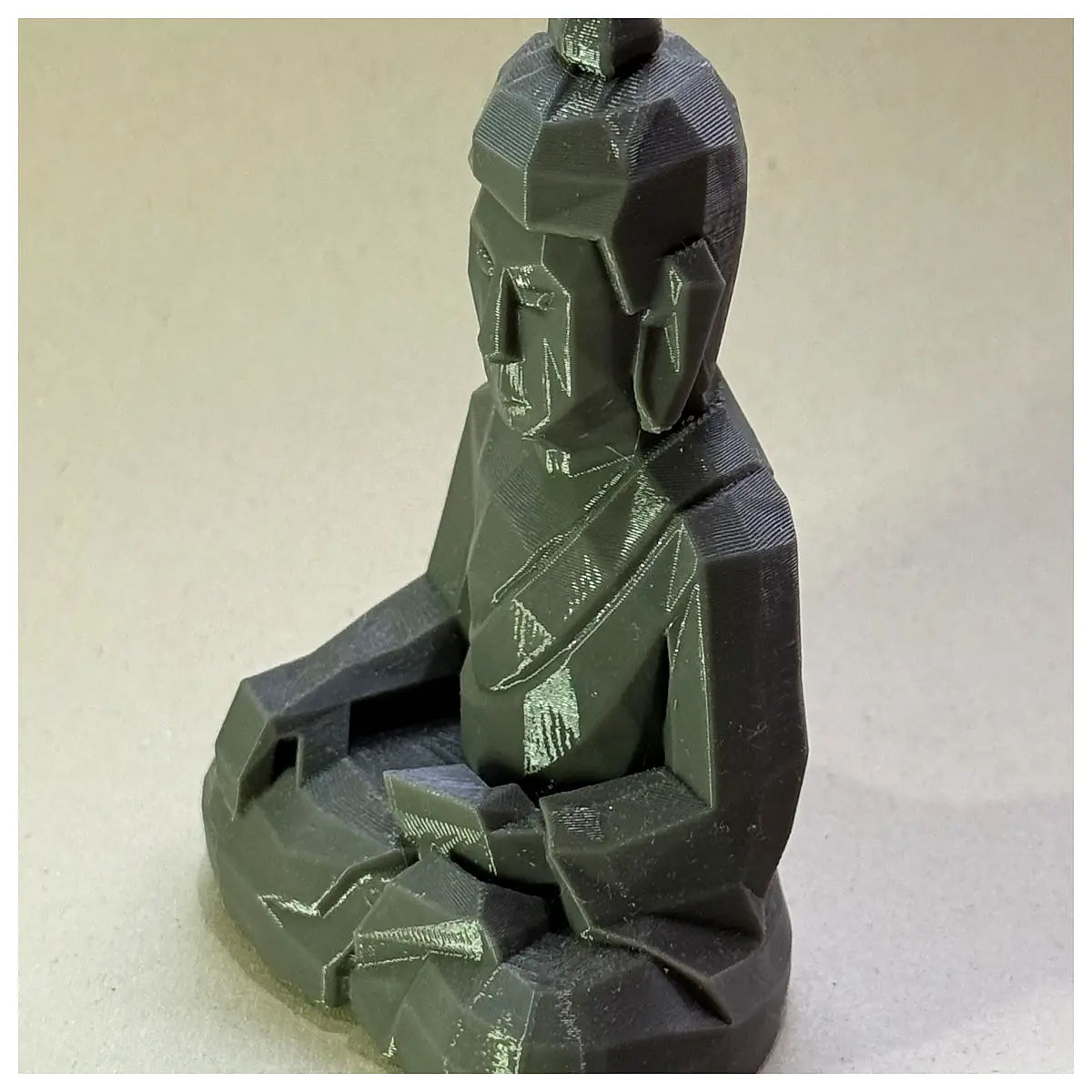 low poly buddha statue minimalist geometric zen decor abstract art piece modern meditation room ornament