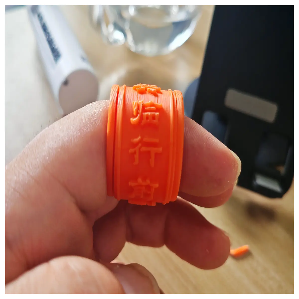 taoist nine character mantra wide ring finger protector metal thumb signet protective talisman for men