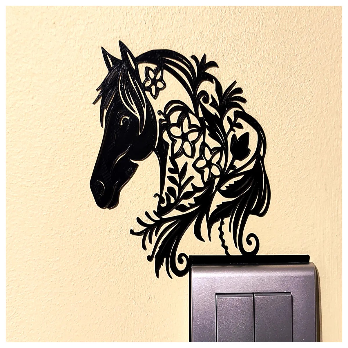 cute horse switch plate cover wall decor animal theme outlet frame for kids room nursery