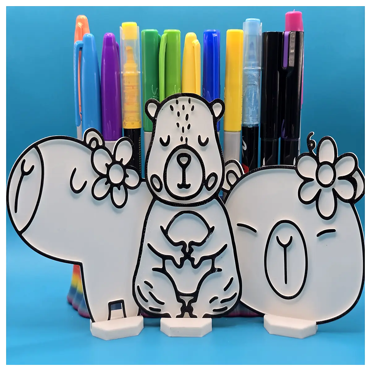 capybara adult coloring book funny animal stress relief diy drawing