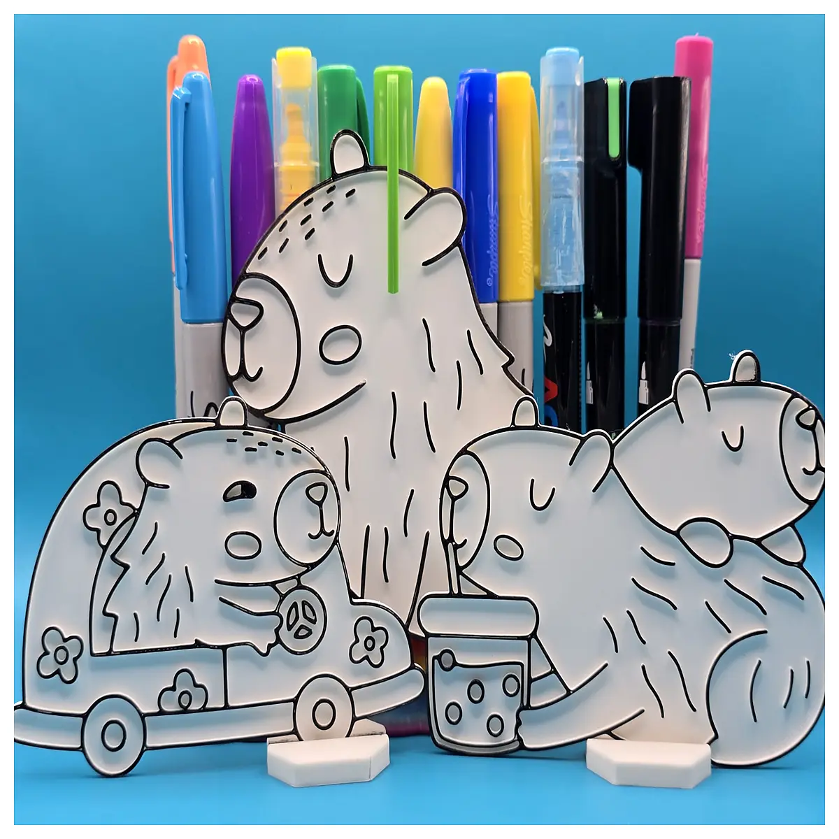 cute capybara painting diy craft set for kids adults stress relief coloring art activity