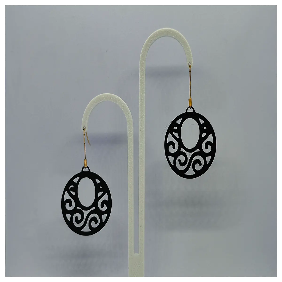 black wavy hoop earrings for women trendy jewelry boho chic dangle