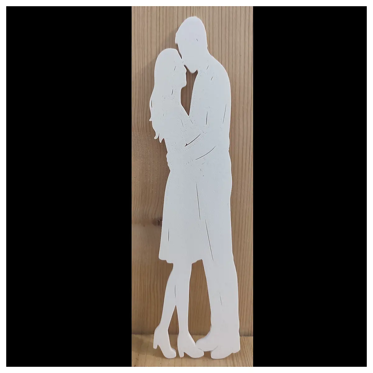 romantic couple silhouette wall art for bedroom love story home decor gifts black metal shadow box hanging decoration