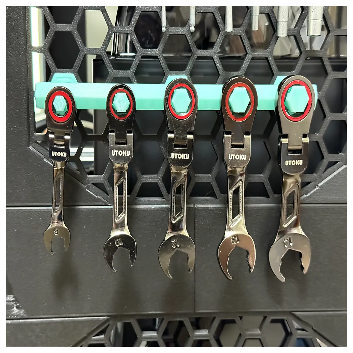 magnetic ratchet wrench holder organizer rack mount for garage tool cabinet storage box