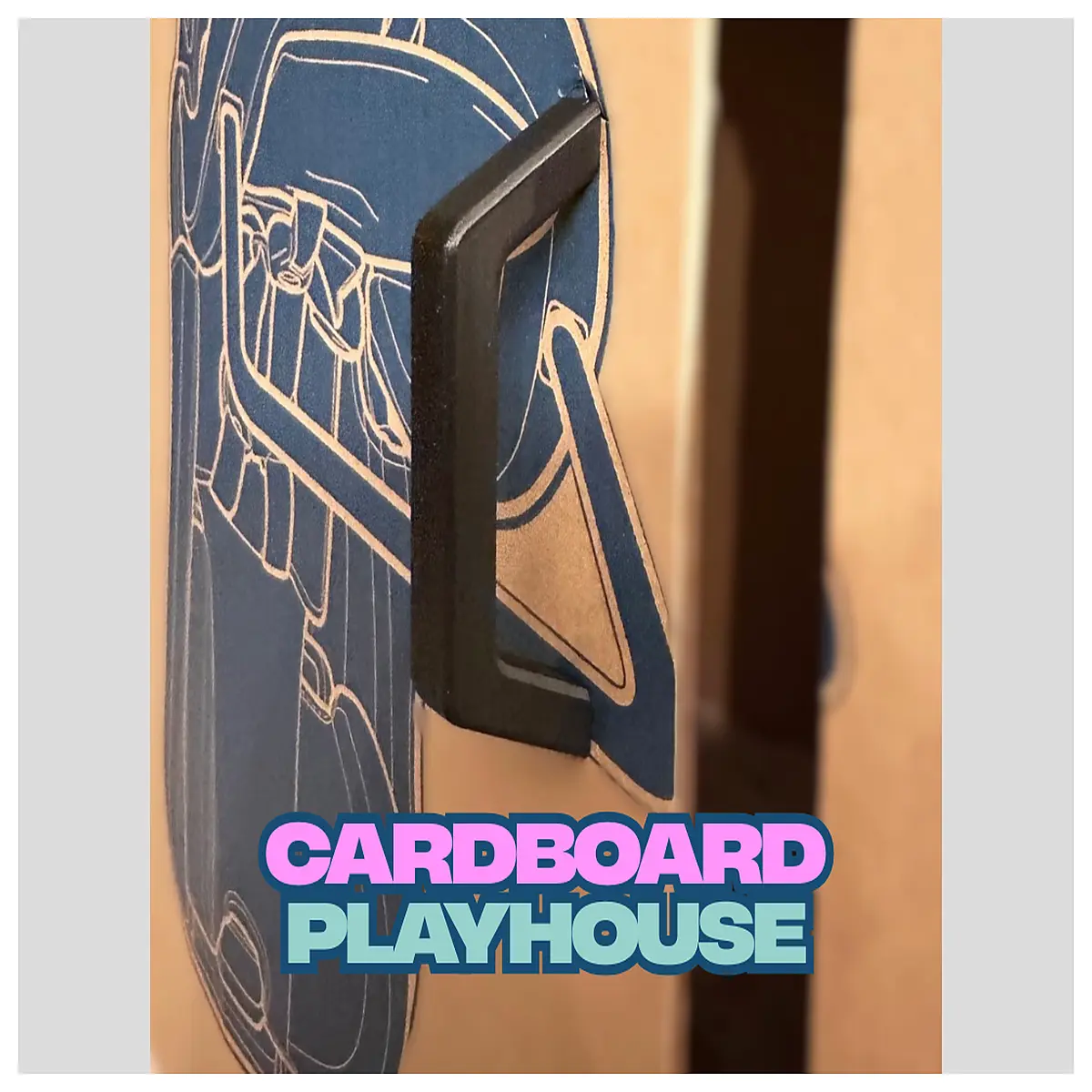 cardboard door handle diy kids craft pretend play toy