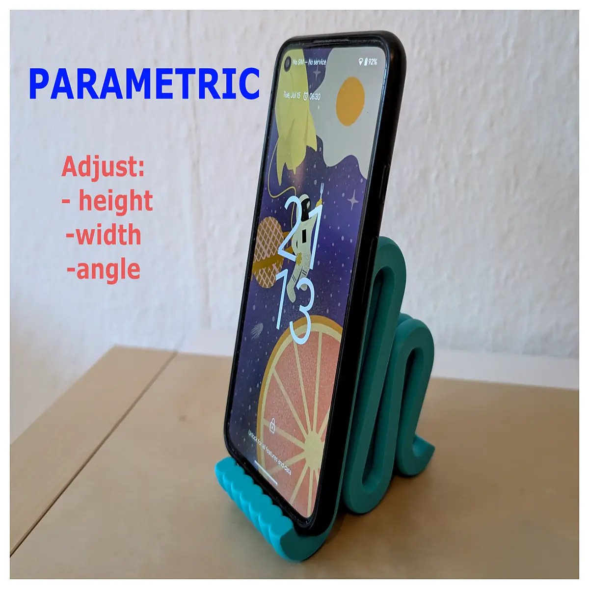 adjustable wave phone holder for desk ergonomic grip non slip base