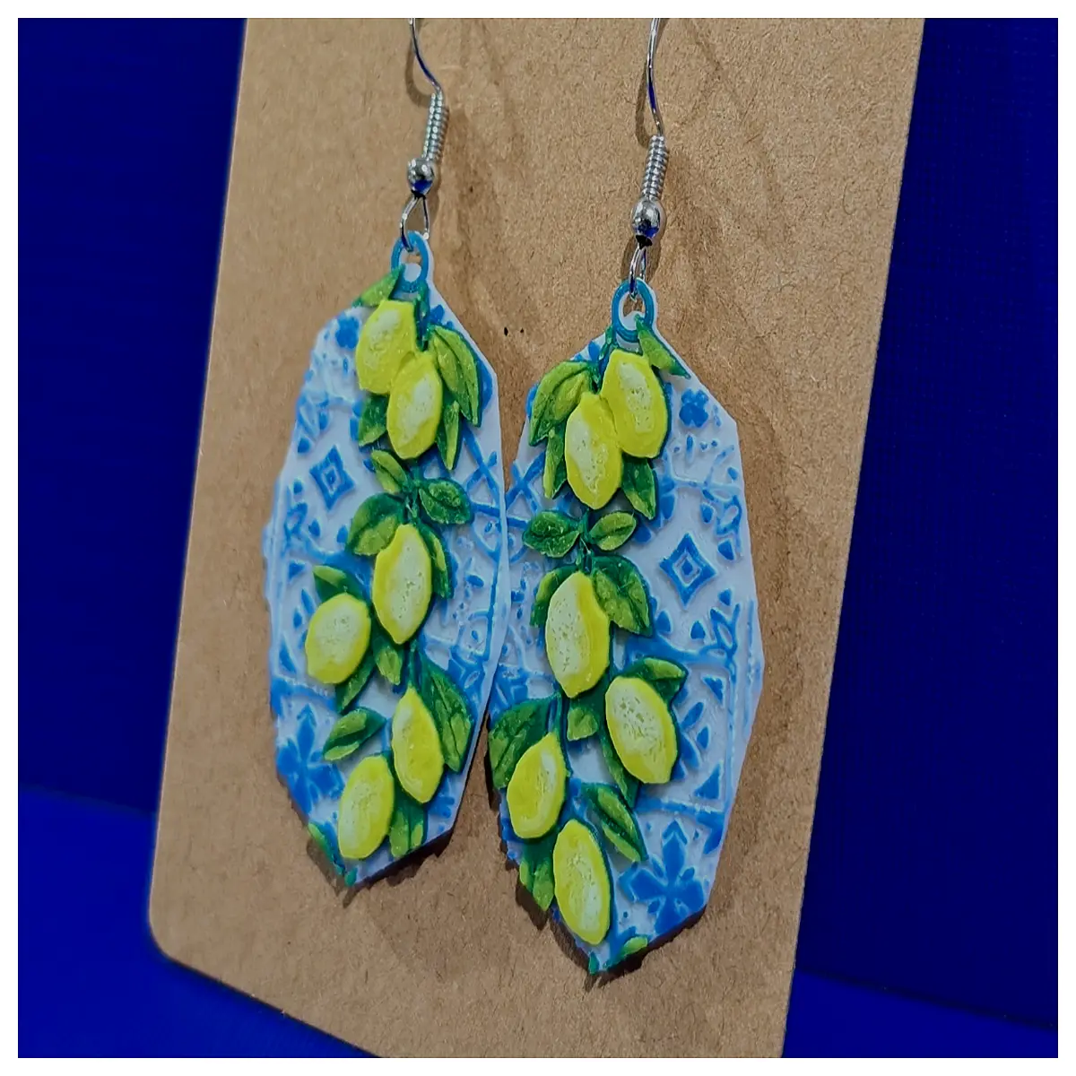 yellow lemon leaf drop earrings for women summer vacation tropical fruit jewelry dangle