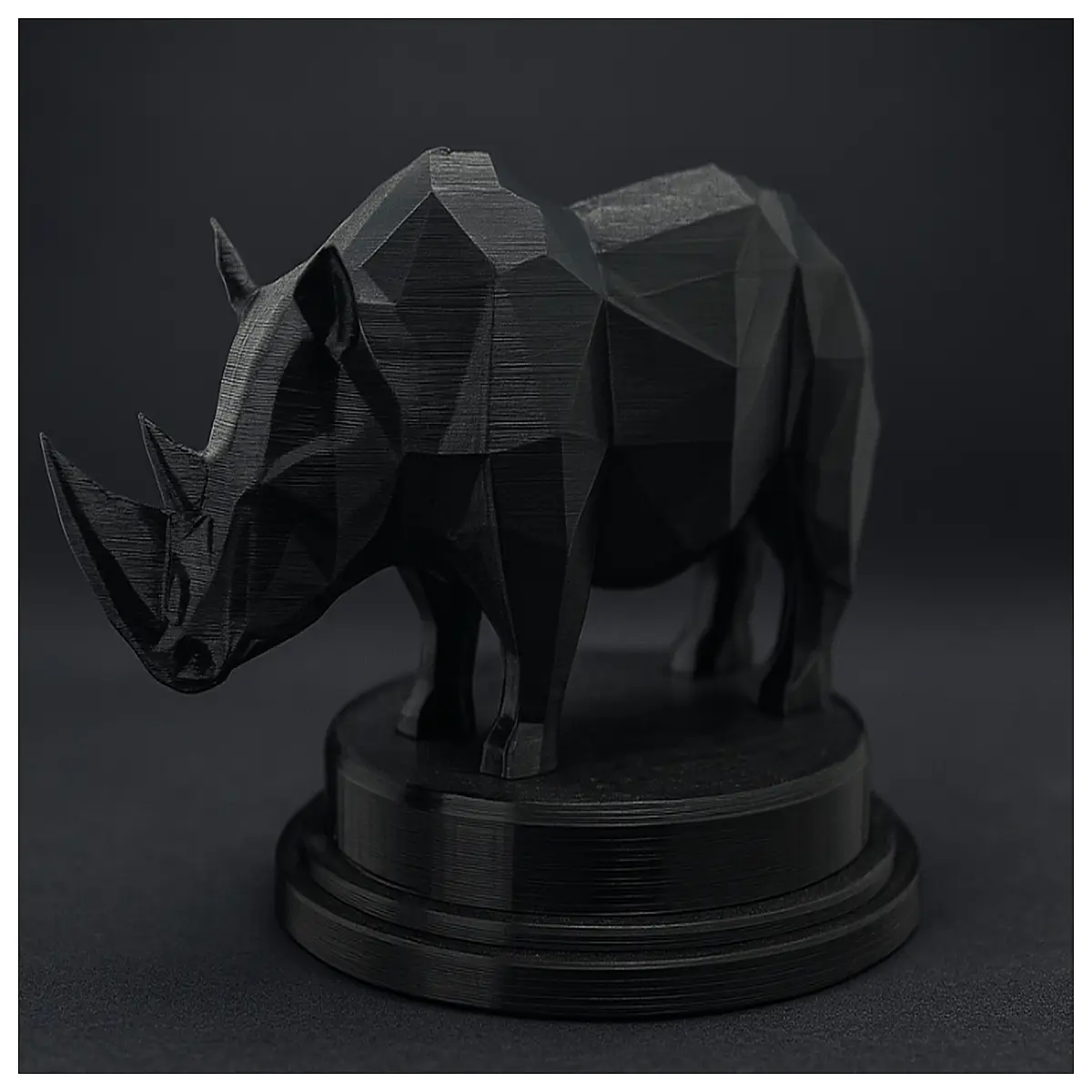low poly rhino statue resin craft diy painting animal figurine home decor