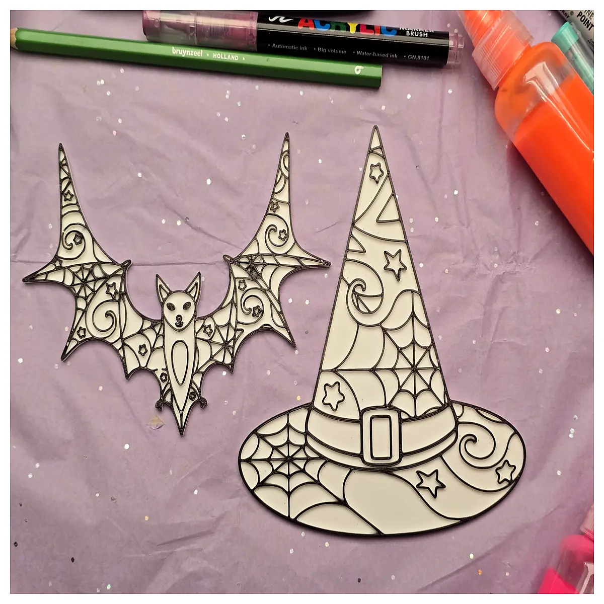 halloween hat mandala bat print costume party accessory