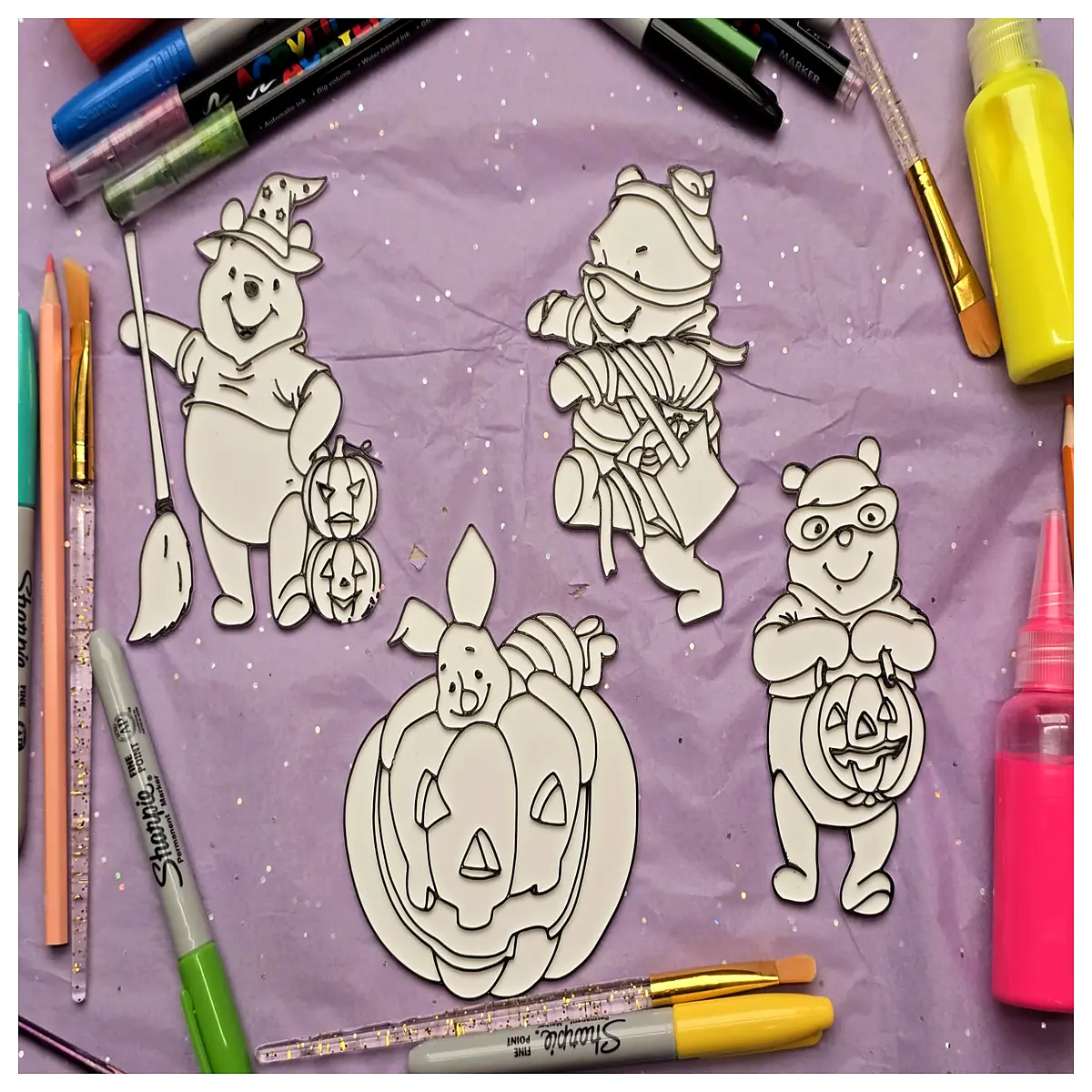 winnie the halloween coloring pages for kids diy craft activity sheets spooky autumn printable art fun