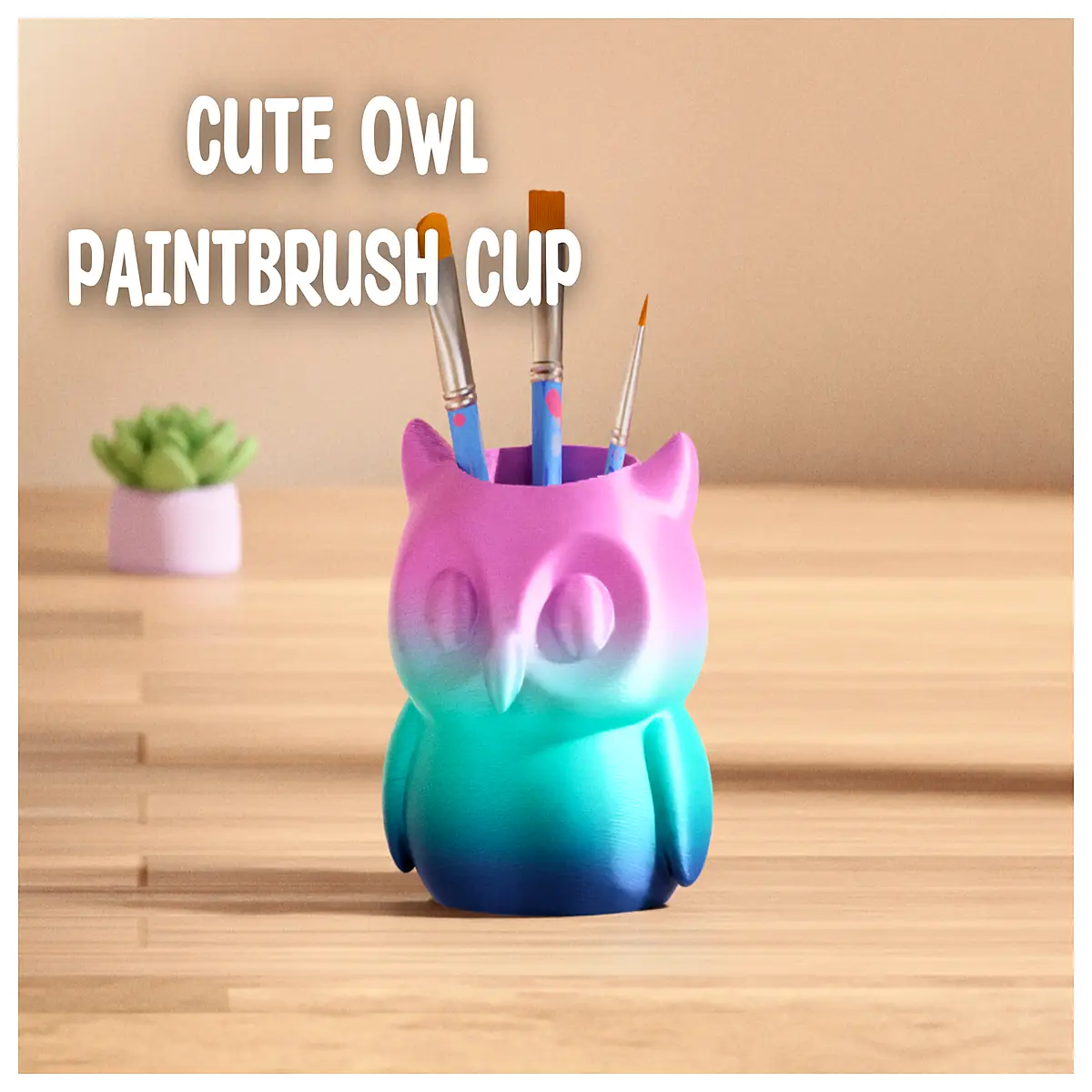 cute owl paint palette cup for kids art supplies mixing bowl