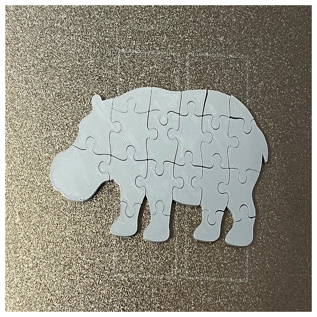 adult hippo jigsaw puzzle large format animal art brain teaser