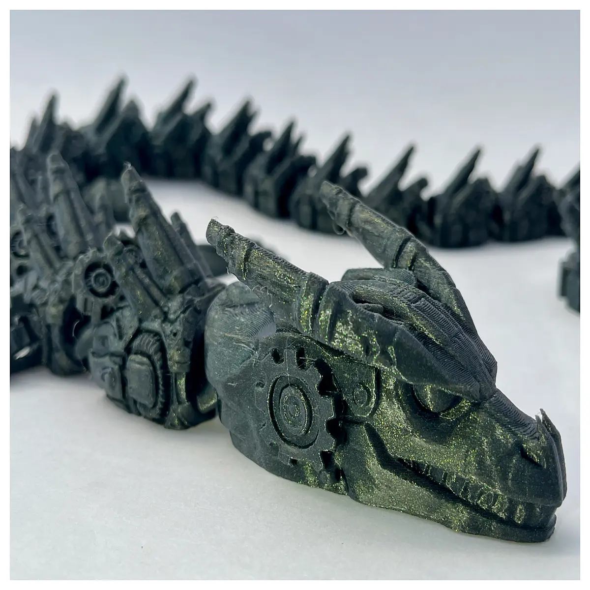 articulated mechanical dragon toy posable robot dinosaur figure steampunk action for collectors