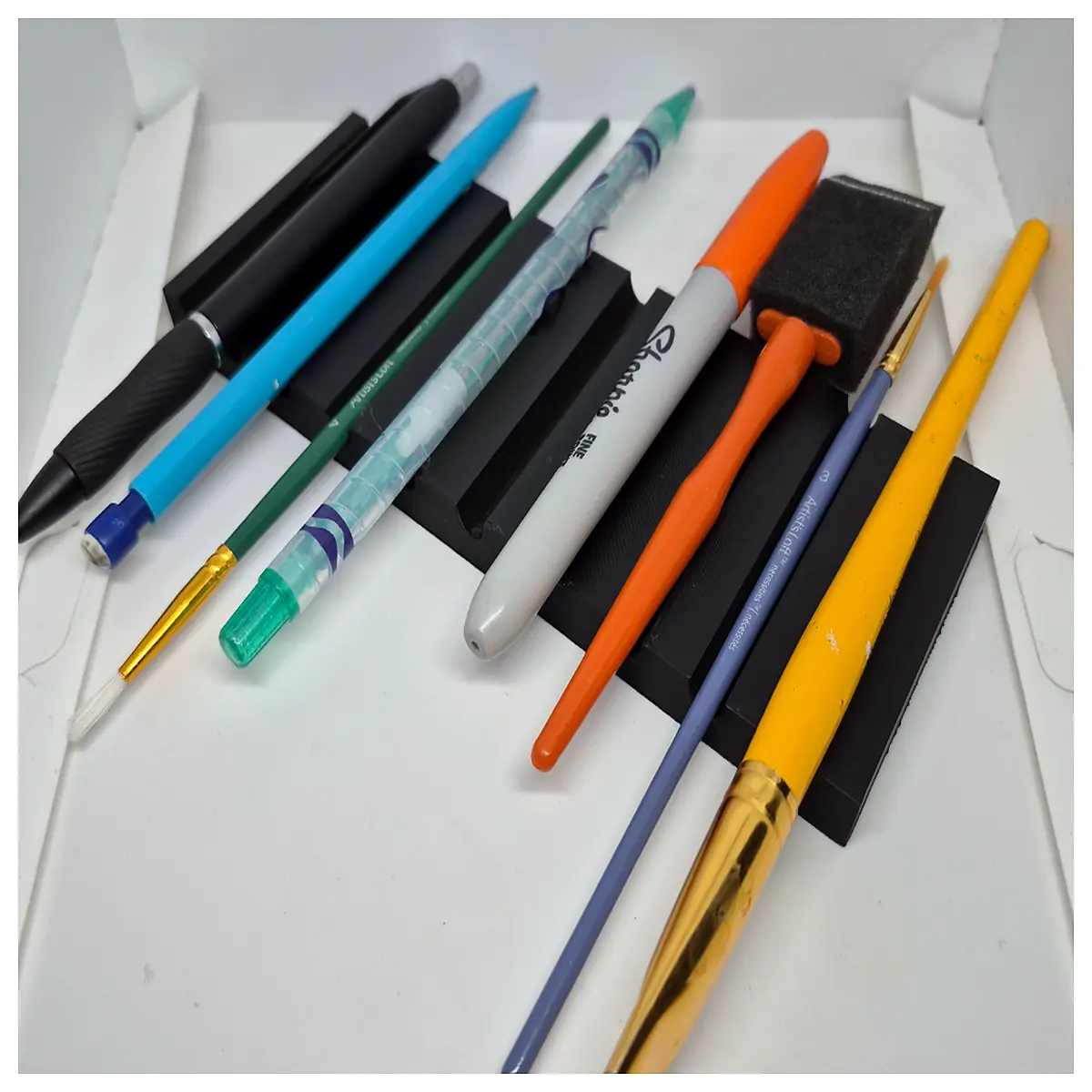 acrylic paint brush holder organizer desktop storage rack for artists supplies
