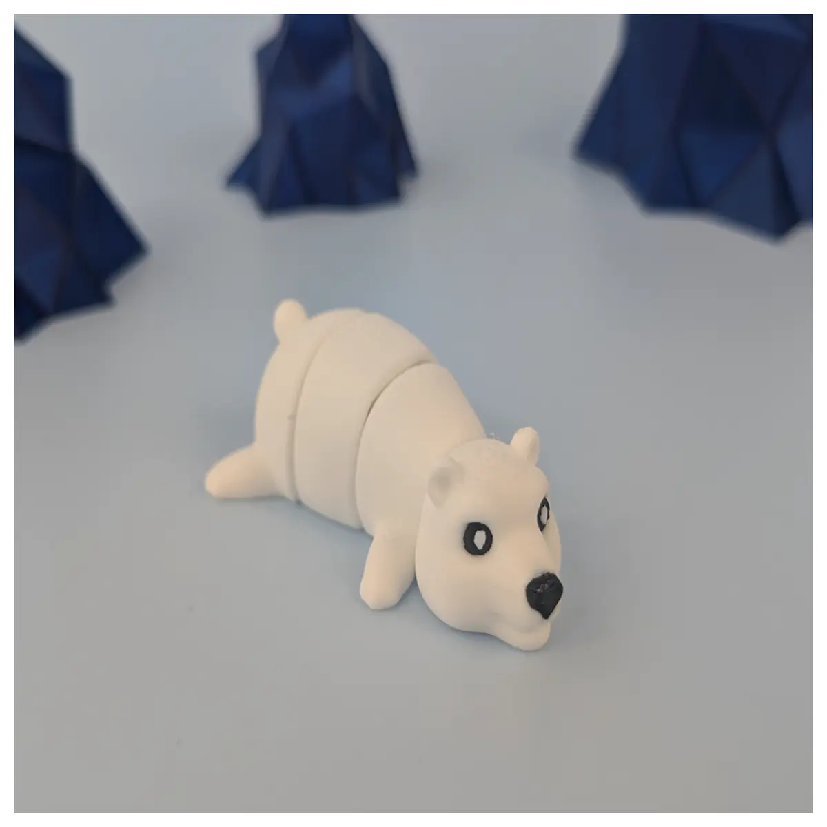 articulated polar bear keychain plush toy movable joint arctic animal charm cute snow globe style bag pendant for kids gifts