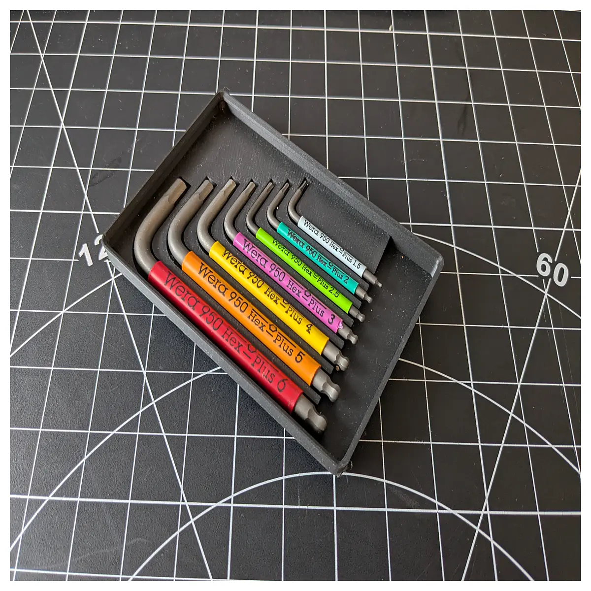gridfinity hex key organizer box storage container for allen wrenches tools parts bins
