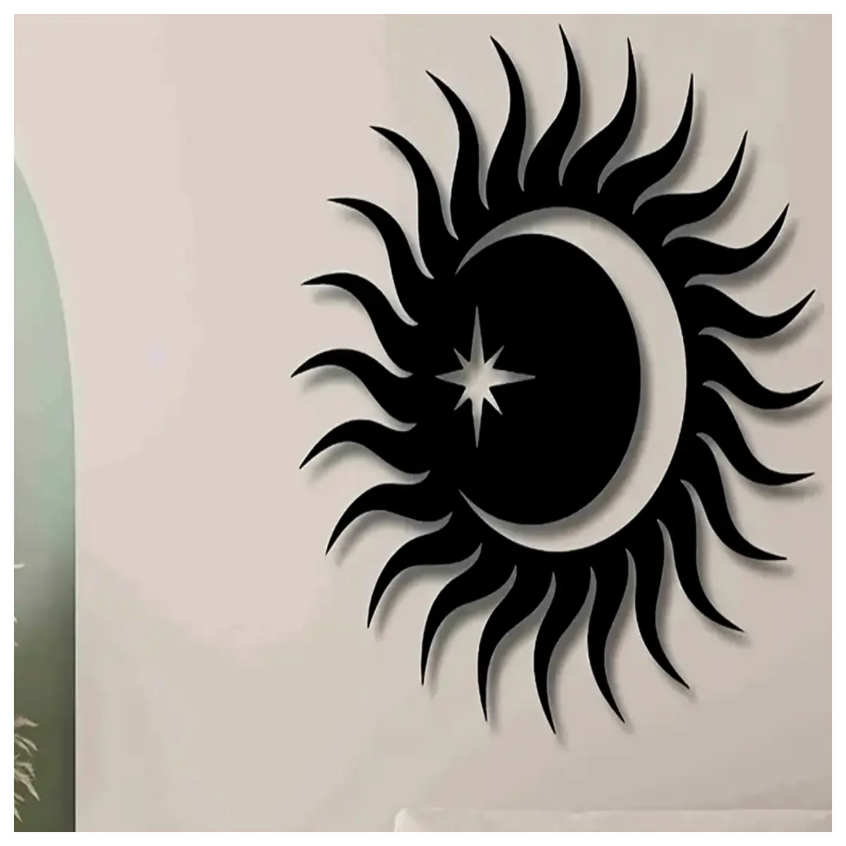 modern wall art silhouette moon sun metal cutout decor for living room bedroom minimalist geometric landscape hanging sculpture
