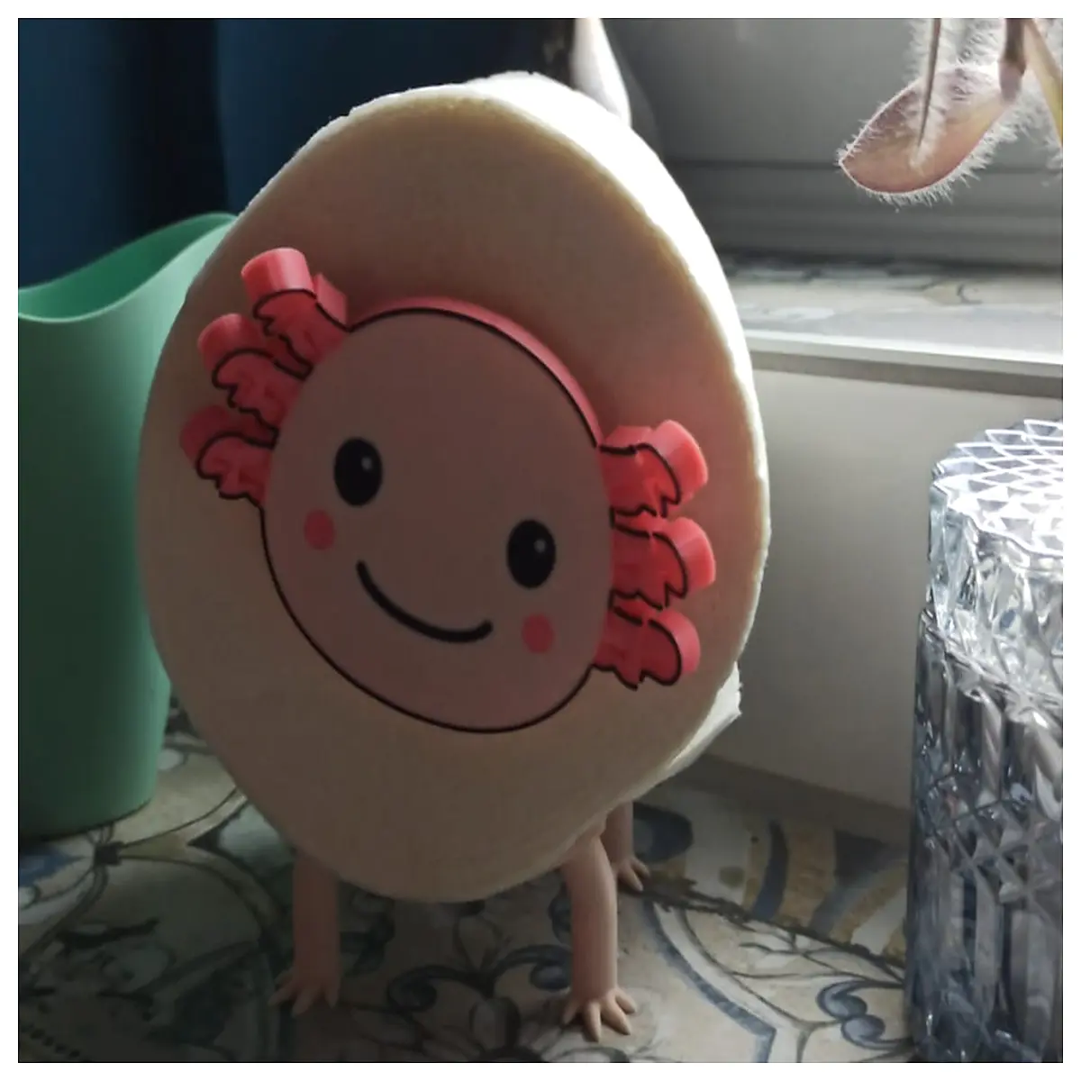 movable axolotl toilet paper holder roll bathroom decor funny animal gift