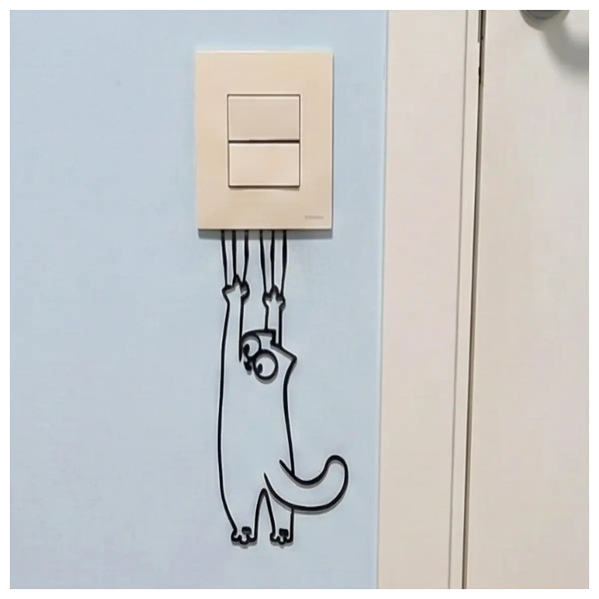 cute cat switch cover plate wall decor sticker art home accessories