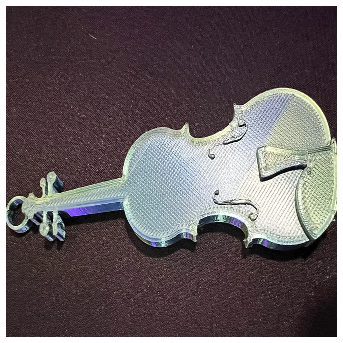 miniature realistic violin keychain detailed printed music instrument pendant small string art musicians