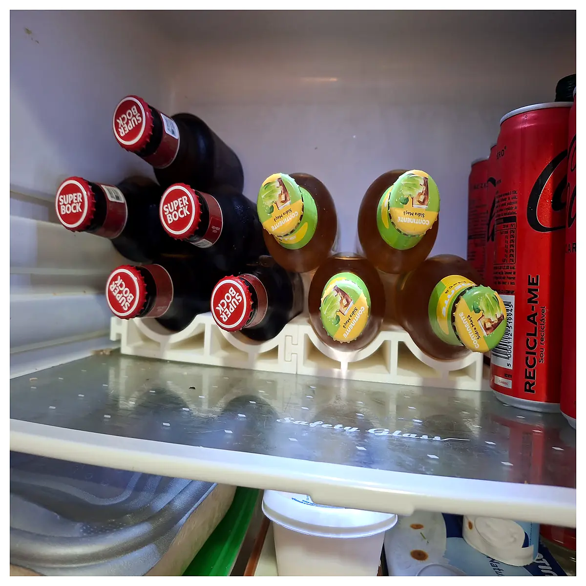 horizontal fridge bottle rack organizer magnetic wine glass holder for refrigerator door shelf storage